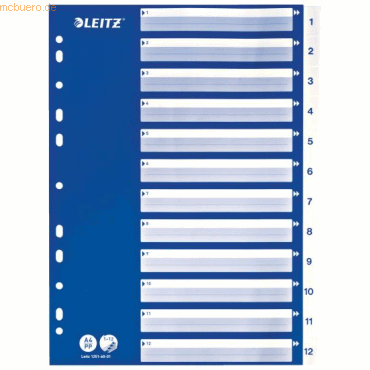 15 x Leitz Register A4 PP 1-12 weiß 15 x Leitz Register A4 PP 1-12 weiß von Leitz