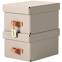 2 LEITZ Puro Aufbewahrungsboxen 6,5 l beige 20,8 x 28,5 x 15,5 cm von Leitz
