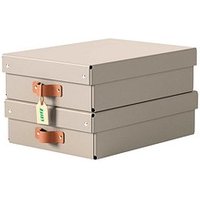 2 LEITZ Puro Aufbewahrungsboxen 8,0 l beige 27,5 x 37,5 x 10,5 cm von Leitz