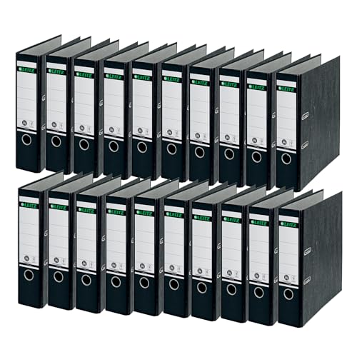 Leitz Qualitäts-Ordner, 20er Pack, das Original, DIN A4 Aktenordner 8 cm breit, Wolkenmarmor-Papier, Recycling-Ordner, Blauer Engel, Mit 180° Mechanik, Höchste Stabilität, Schwarz, 10805095 Leitz Qualitäts-Ordner, 20er Pack, das Original, DIN A4 Aktenordner 8 cm breit, Wolkenmarmor-Papier, Recycling-Ordner, Blauer Engel, Mit 180° Mechanik, Höchste Stabilität, Schwarz, 10805095 von Leitz