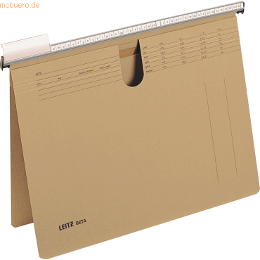 25 x Leitz Hängehefter Beta kaufm. Heftung naturbraun 25 x Leitz Hängehefter Beta kaufm. Heftung naturbraun von Leitz
