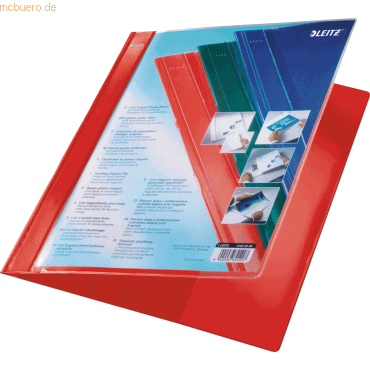 25 x Leitz Plastik-Hefter Exquisit A4+ mit Präsentationstasche rot von Leitz
