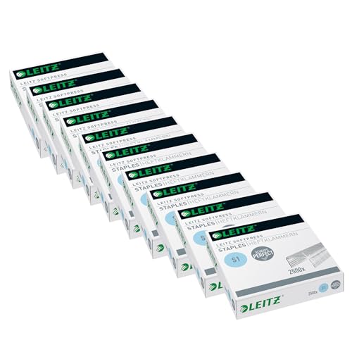 Leitz Softpress Heftklammern S1, Verzinkt, 10 Boxen mit je 2500 Heftklammern, 54970000 von Leitz