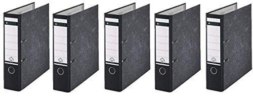 5 LEITZ Ordner 180° 1080-50-95 Schwarz Wolkenarmor 8cm Aktenordner 80mm DIN A4 Büro mit Schlitzen 5 LEITZ Ordner 180° 1080-50-95 Schwarz Wolkenarmor 8cm Aktenordner 80mm DIN A4 Büro mit Schlitzen von Leitz