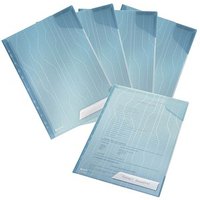 5 LEITZ Prospekthüllen CombiFile DIN A4 blau genarbt 0,20 mm von Leitz