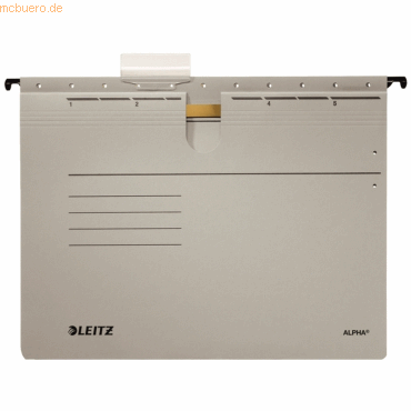 5 x Leitz Hängehefter Alpha A4 grau VE=5 Stück 5 x Leitz Hängehefter Alpha A4 grau VE=5 Stück von Leitz