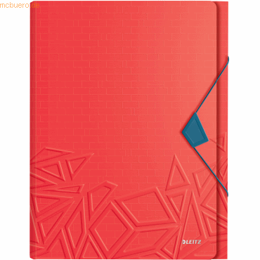 5 x Leitz Projektmappe Urban Chic A4 PP 5 Fächer rot von Leitz