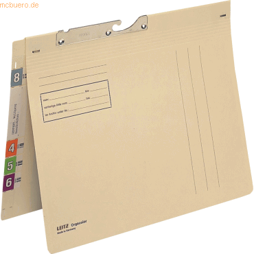50 x Leitz Pendelhefter Orgacolor A4 kaufm. Heftung chamois von Leitz