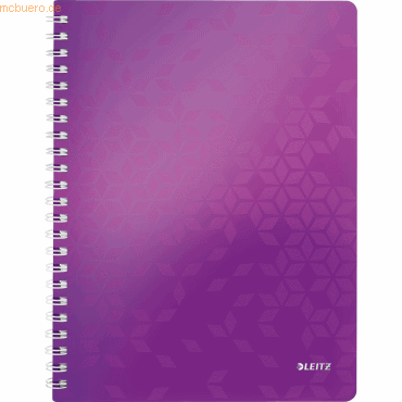 6 x Leitz Notizbuch Wow A4 80 Blatt 80g/qm kariert violett 6 x Leitz Notizbuch Wow A4 80 Blatt 80g/qm kariert violett von Leitz