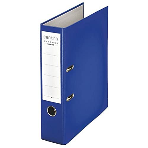 Centra 230132 Standard-Ordner (grauappe RC, mit PP-Folie kaschiert, A4, 8 cm Rückenbreite, Chromos) blau von Centra