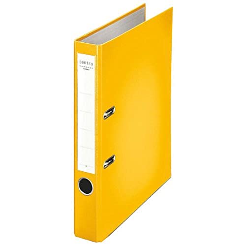 Centra 231133 Standard-Ordner (grauappe RC, mit PP-Folie kaschiert, A4, 5,2 cm Rückenbreite, Chromos) gelb von Leitz