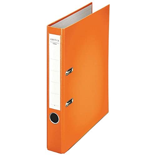 Leitz Centra 231135 Standard-Ordner (grauappe RC, mit PP-Folie kaschiert, A4, 5,2 cm Rückenbreite, Chromos) orange von Leitz