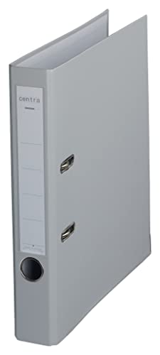 Centra Standard-Ordner (grauappe RC, mit PP-Folie kaschiert, A4, 5,2 cm Rückenbreite, Chromos) grau, 25 Stück von Leitz