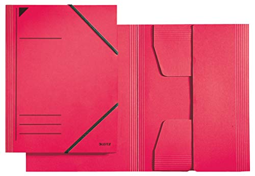 LEITZ 3981-00-25 Eckspannermappe, A4, Füllhöhe 350 Blatt, Primärkarton, rot von Leitz