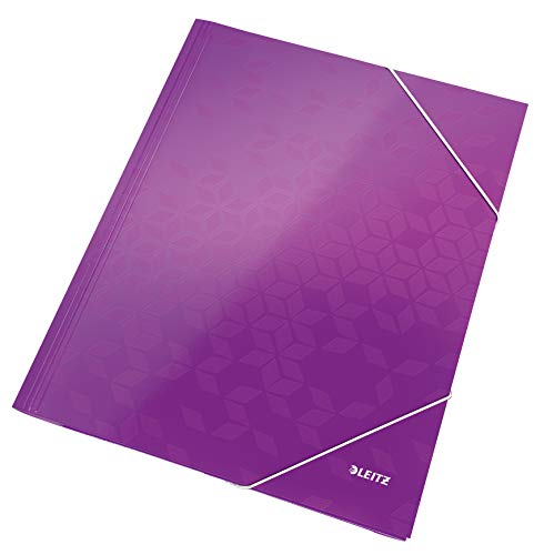 Leitz WOW 3-Klappen-Mappe, Eckspannermappe für bis zu 150 A4-Blätter, elastischer Verschluss, Dokumentenmappe aus Pappe, Violett, 39820062 Leitz WOW 3-Klappen-Mappe, Eckspannermappe für bis zu 150 A4-Blätter, elastischer Verschluss, Dokumentenmappe aus Pappe, Violett, 39820062 von Leitz