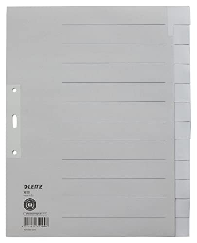 Leitz 1222-00-85 Register - Tauenpapier, blanko, A4 Überbreite, 12 Blatt, grau Leitz 1222-00-85 Register - Tauenpapier, blanko, A4 Überbreite, 12 Blatt, grau von Leitz