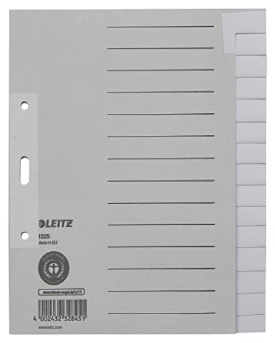 LEITZ 1225-00-85 Register - Tauenpapier, blanko, A5 Überbreite, 15 Blatt, grau LEITZ 1225-00-85 Register - Tauenpapier, blanko, A5 Überbreite, 15 Blatt, grau von Leitz