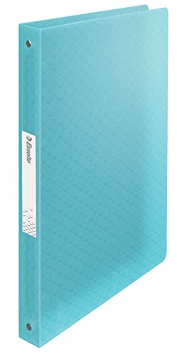 Esselte Ringordner, 140 Blatt Kapazität, 25 mm Rückenbreite, A4-Ordner mit 4 Ringen, Soft Cover, für Zuhause/Büro, zur Schreibtischorganisation, Colour'Breeze Serie, Blau, 626247 von Esselte