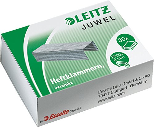 LEITZ® Heftklammer, Juwel 6 mm, verzinkt (2.000 Stück), Sie erhalten 1 Packung á 2000 Stück von Leitz