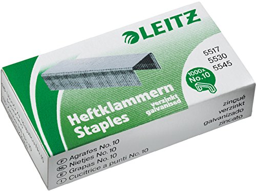 LEITZ® Heftklammer, No. 10, verzinkt (1.000 Stück), Sie erhalten 1 Packung á 1000 Stück von Leitz