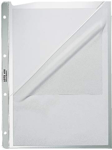 LEITZ® Prospekthülle, PP, oben/Lochseite offen, A4, 0,13 mm, farblos (100 Stück), Sie erhalten 1 Packung á 100 Stück von Leitz