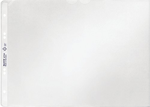 LEITZ® Prospekthülle, PP, oben offen, A4 quer, 12 mm, farblos, genarbt (50 Stück), Sie erhalten 1 Packung á 50 Stück von Leitz