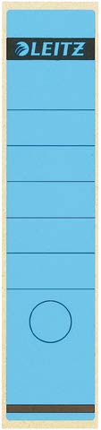 LEITZ® Rückenschild, selbstklebend, Papier, breit/lang, 61 x 285 mm, blau (100 Stück), Sie erhalten 1 Packung á 100 Stück von Leitz