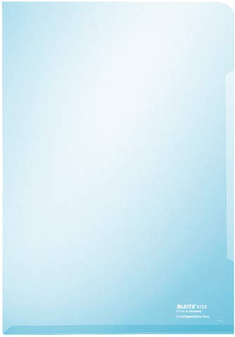 LEITZ® Sichthülle, PVC-Hartfolie, oben/rechts offen, A4, 0,15 mm, blau (100 Stück), Sie erhalten 1 Packung á 100 Stück von Leitz
