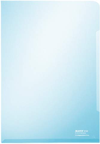 LEITZ® Sichthülle, PVC-Hartfolie, oben/rechts offen, A4, 0,15 mm, blau (100 Stück), Sie erhalten 1 Packung á 100 Stück von Leitz