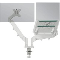 LEITZ Laptop-Monitor-Halterung Ergo 65380085 lichtgrau für 1 Monitor und 1 Laptop, Tischklemme von Leitz