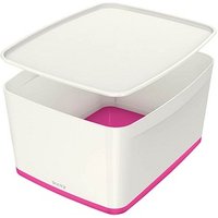 LEITZ MyBox Aufbewahrungsbox 18,0 l perlweiß/pink 38,5 x 31,8 x 19,8 cm von Leitz