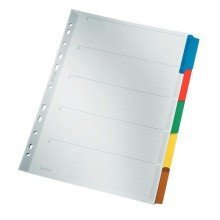 LEITZ Mylarkarton-Register, blanko, A4, 5-teilig, grau VE=10 von Leitz