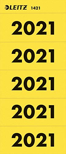 LEITZ Ordner-Inhaltsschild 'Jahreszahl 2021', gelb von Leitz