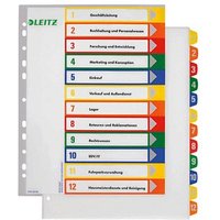 LEITZ Ordnerregister 1294 Vollformat, Überbreite 1-12 farbig 12-teilig, 1 Satz LEITZ Ordnerregister 1294 Vollformat, Überbreite 1-12 farbig 12-teilig, 1 Satz von Leitz