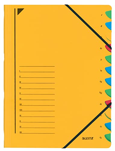 LEITZ Ordnungsmappe, DIN A4, Karton, 12 Fächer, gelb von Leitz