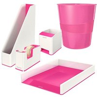 LEITZ Schreibtischset WOW Duo Colour perlweiß/pink von Leitz