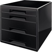 AKTION: LEITZ Schubladenbox CUBE Duo Colour  schwarz/grau 52521095, DIN A4 mit 4 Schubladen, 1 St. mit Prämie nach Registrierung von Leitz