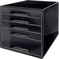 LEITZ Schubladenbox CUBE Duo Colour  schwarz/grau 5253-10-95, DIN A4 mit 5 Schubladen von Leitz