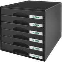 LEITZ Schubladenbox Plus  schwarz 5212-00-95, DIN A4 mit 6 Schubladen von Leitz
