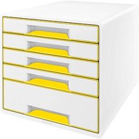 LEITZ Schubladenbox WOW Cube perlweiß/gelb 52142016, DIN A4 mit 5 Schubladen LEITZ Schubladenbox WOW Cube perlweiß/gelb 52142016, DIN A4 mit 5 Schubladen von Leitz