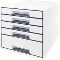 LEITZ Schubladenbox WOW Cube perlweiß/grau 52142001, DIN A4 mit 5 Schubladen LEITZ Schubladenbox WOW Cube perlweiß/grau 52142001, DIN A4 mit 5 Schubladen von Leitz