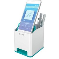 LEITZ Stiftehalter WOW Duo Colour perlweiß/eisblau Polystyrol 2 Fächer 9,0 x 10,1 x 10,0 cm von Leitz