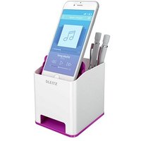 AKTION: LEITZ Stiftehalter WOW Duo Colour perlweiß/violett Polystyrol 2 Fächer 9,0 x 10,1 x 10,0 cm mit Prämie nach Registrierung von Leitz