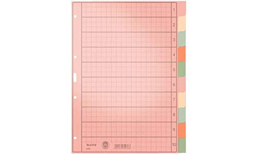 LEITZ Tauenpapier-Register, blanko, A4, 10-teilig,mehrfarbig, Sie erhalten 1 Produkt mit 10 Teilen LEITZ Tauenpapier-Register, blanko, A4, 10-teilig,mehrfarbig, Sie erhalten 1 Produkt mit 10 Teilen von Leitz
