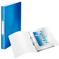 LEITZ WOW Ringbuch 2-Ringe blau-metallic 3,2 cm DIN A4 von Leitz