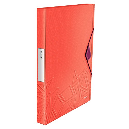 Leitz, A4 Ablagebox, Für bis zu 250 Blatt A4, 3 cm Rückenbreite, Gummibandverschluss, PP-Material, Rot, Urban Chic, 39990024 Leitz, A4 Ablagebox, Für bis zu 250 Blatt A4, 3 cm Rückenbreite, Gummibandverschluss, PP-Material, Rot, Urban Chic, 39990024 von Leitz