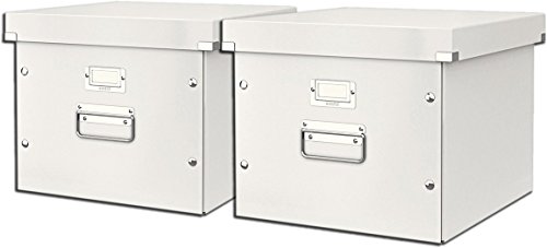 Leitz, Ablage- und Transportbox für Hängeregistratur, mit Deckel, A4, Click & Store (Weiß | 2er Pack) von Leitz