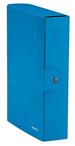 Leitz, Behälter, Tastenverschluss, plastifizierter Karton, Format 25 x 35, WOW Dorso 8 cm Metallic-Blau von Leitz