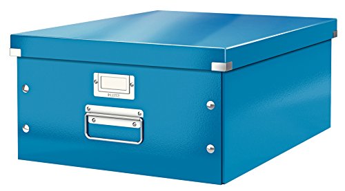 Leitz Click & Store Aufbewahrungsbox mit Deckel Groß, Box für Unterlagen bis A3 im Büro oder Haushalt, Transportbox aus 85 % recycelter Premium-Hartpappe, Stabile Metallgriffe, Blau, 60450036 Leitz Click & Store Aufbewahrungsbox mit Deckel Groß, Box für Unterlagen bis A3 im Büro oder Haushalt, Transportbox aus 85 % recycelter Premium-Hartpappe, Stabile Metallgriffe, Blau, 60450036 von Leitz
