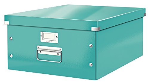 Leitz Click & Store Aufbewahrungsbox mit Deckel Groß, Box für Unterlagen bis A3 im Büro oder Haushalt, Transportbox aus 85 % recycelter Premium-Hartpappe, Stabile Metallgriffe, Eisblau, 60450051 Leitz Click & Store Aufbewahrungsbox mit Deckel Groß, Box für Unterlagen bis A3 im Büro oder Haushalt, Transportbox aus 85 % recycelter Premium-Hartpappe, Stabile Metallgriffe, Eisblau, 60450051 von Leitz